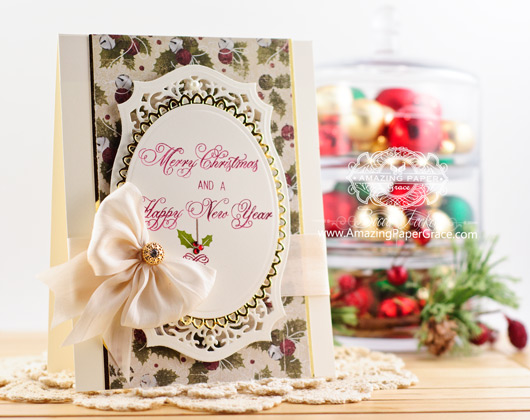 Christmas Card Making Ideas by Becca Feeken using Amazing Paper Grace Elegant Christmas Swirls