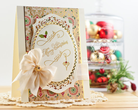 Christmas Card Making Ideas by Becca Feeken using Amazing Paper Grace Elegant Christmas Swirls