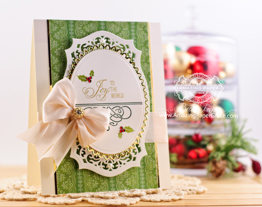 Christmas Card Making Ideas by Becca Feeken using Amazing Paper Grace Elegant Christmas Swirls