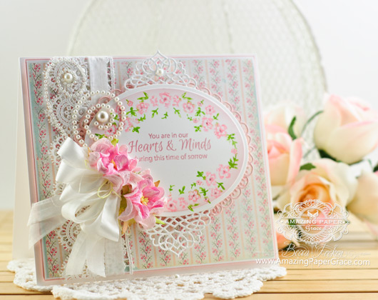 Sympathy Card Making Ideas by Becca Feeken using JustRite Sympathy Vintage Labels and Spellbinders Elegant Ovals - Blog: www.amazingpapergrace.com