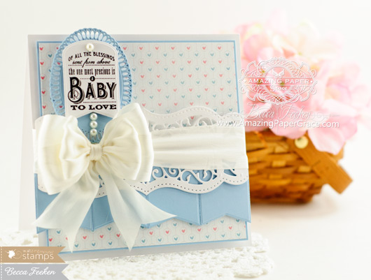 Baby Card Makiing Ideas by Becca Feeken using Waltzingmouse Little Darlings - www.amazingpapergrace.com