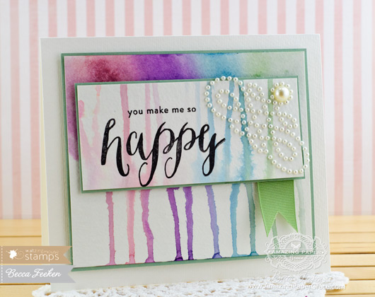 Friendship Card Making Ideas by Becca Feeken using Waltzingmouse Hello Happy Thanks - www.amazingpapergrace.com