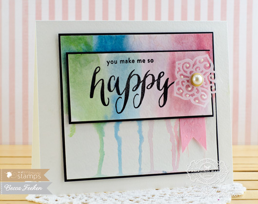 Friendship Card Making Ideas by Becca Feeken using Waltzingmouse Hello Happy Thanks - www.amazingpapergrace.com