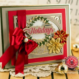 Christmas Card Making Ideas by Becca Feeken using JustRite Extra Grand Holiday Sentiments and Spellbinders Heirloom Legacy