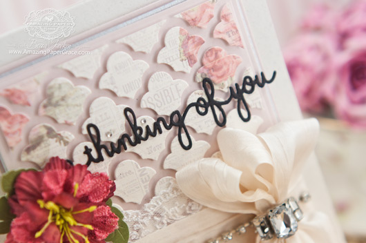 Card Making Ideas by Becca Feeken using Spellbinders Sentiments Four and Grateful Lattice