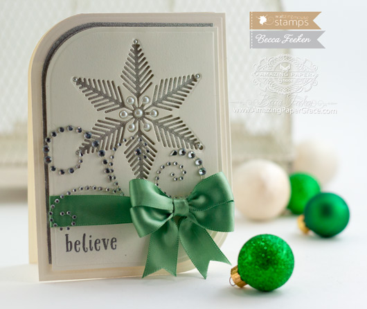 Christmas Card Making Ideas by Becca Feeken using Waltzingmouse Stamps Snowflake Die