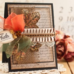 Fall Card Making Ideas by Becca Feeken using JustRite Papercrafts Oak Leaves - www.amazingpapergrace.com