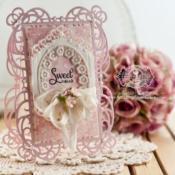 Card Making Ideas by Becca Feeken using JustRite Sweet Posies and Spellbinders Mystical Embrace and Divine Eloquence
