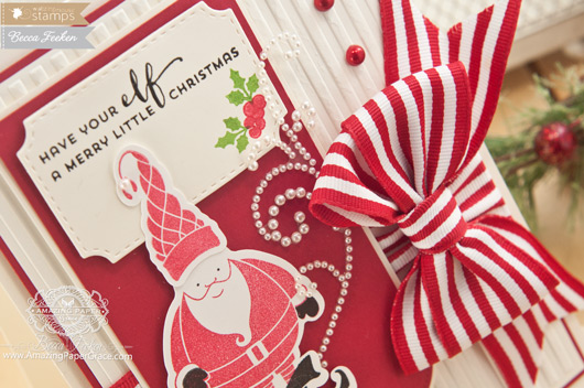 Christmas Card Making ideas by Becca Feeken using Waltzingmouse Jolly Old Elf , Pretty Panels 1 and Pretty Panels 2 - www.amazingpapergrace.com