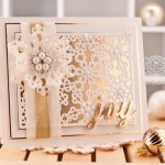 Christmas Card making ideas by Becca Feeken using My Favorite Things Snowflake Fusion Cover-up Die-namics, Pierced Snowflakes Die-namics and Peace, Love, Joy Die-namics - www.amazingpapergrace.com