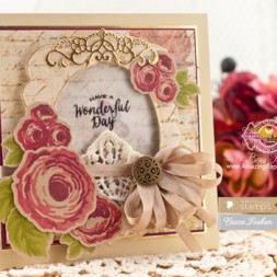 Card Making Ideas by Becca Feeken using Waltzingmouse Stamps - Country Roses and Spellbnders Labels Thirty Nine