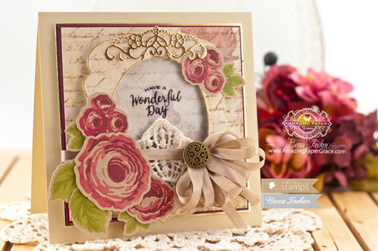 Card Making Ideas by Becca Feeken using Waltzingmouse Stamps - Country Roses and Spellbnders  Labels Thirty Nine - www.amazingpapergrace.com