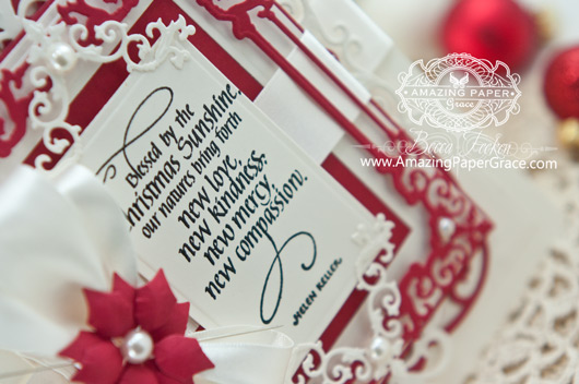 Christmas Card Making Ideas by Becca Feeken using Quietfire Design Blessed by Christmas Sunshine and Spellbinders Regal Frames - www.amazingpapergrace.com