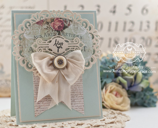 Card Making Ideas by Becca Feeken using Spellbinders Heirloom Oval and Victorian Tags - www.amazingpapergrace.com