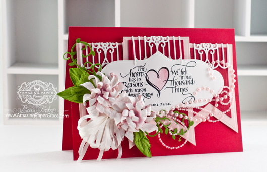 Valentines Day Card Making Ideas by Becca Feeken using Quietfire Design The Heart Has It's Reason and Spellbinders Gate Element  - www.amazingpapergrace.com