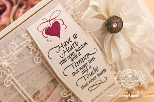Card Making Ideas by Becca Feeken using Quietfire Design - Have a Heart That Never Hardens and Spellbinders Blooming Collection and Belly Band Two - www. amazingpapergrace.com