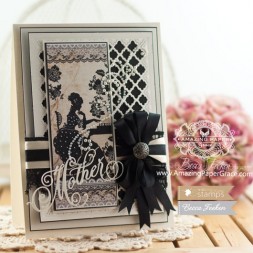 Mothers Day Card Making Ideas by Becca Feeken using Waltzingmouse Stamps Mother Die Template - www.amazingpapergrace.com