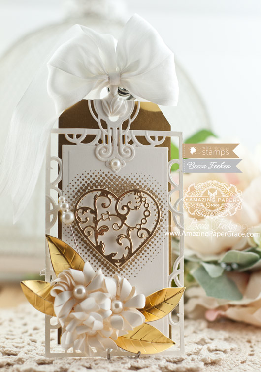 Card Making Ideas by Becca Feeken using Waltzingmouse Half Tone Backgrounds and Spellbinders Flutter Love - www.amazingpapergrace.com