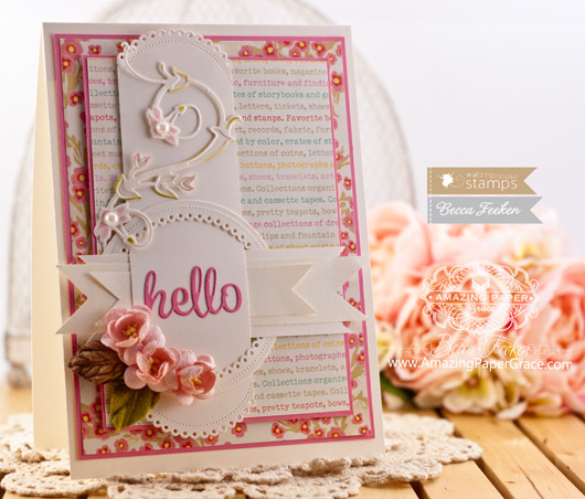 Card Making Ideas by Becca Feeken using Waltzingmouse Stamps Pretty Circle and Hello Die 