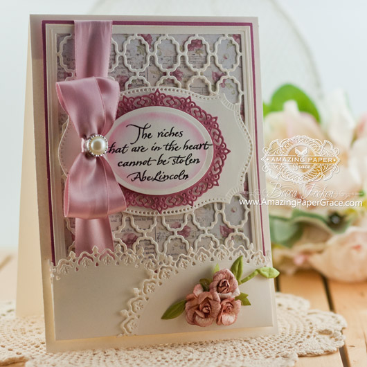 Card Making Ideas by Becca Feeken using Spellbinders  Grate Effect and Oval Majesty - www.amazingpapergrace.com