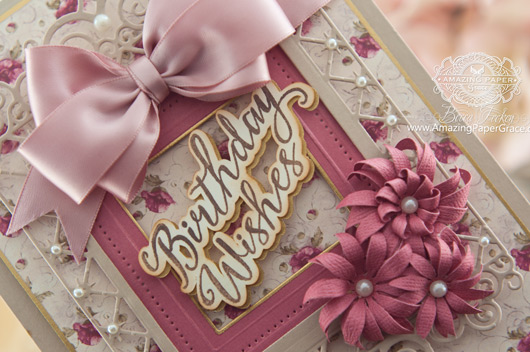 Birthday Card Making Ideas by Becca Feeken using JustRite Grand Handwritten Sentiments and Spellbinders Labels 47 Decorative Elements, Spellbinders Pierced Squares, Spellbinders Blooms Four - www.amazingpapergrace.com