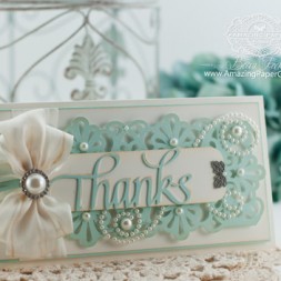 Thank You Card Making Ideas by Becca Feeken using Quietfire Thanks Die and Martha Stewart Fan and Flourishes Punch - www.amazingpapergrace.com