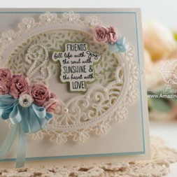 CCard Making Ideas by Becca Feeken using JustRite Choose Joy and Spellbinders Oval Floral, Heirloom Oval and Bitty Blossoms - www.amazingpapergrace.com