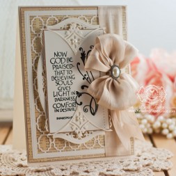 Card Making Idea by Becca Feeken using Spellbinders Victorian Bow Corner - www.amazingpapergrace.com