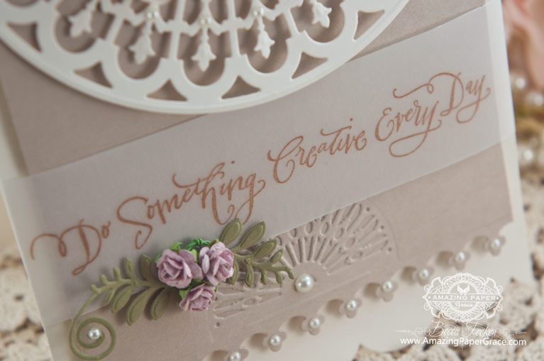 Cardmaking Ideas by Becca Feeken using Spellbinders Victorian Arch (close up) - www.amazingpapergrace.com