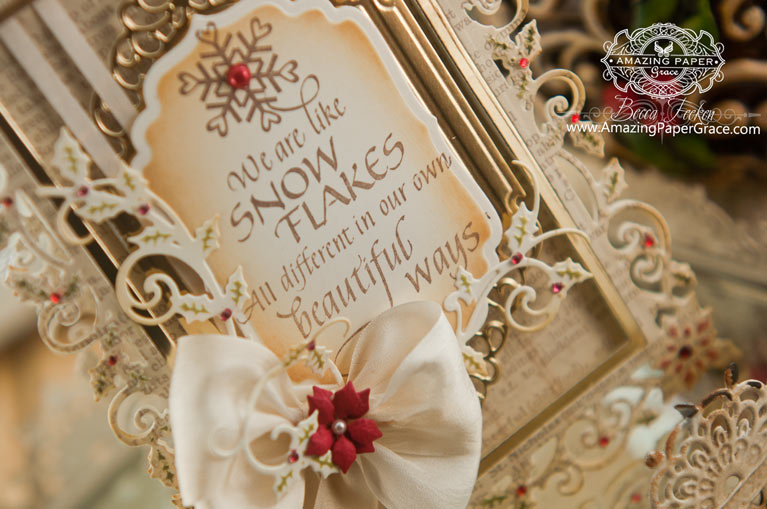 Christmas Card making ideas by Becca Feeken using Quietfire Design We Are Like Snowflakes and Spellbinders 5 x 7 Holly Frame - www.amazingpapergrace.com