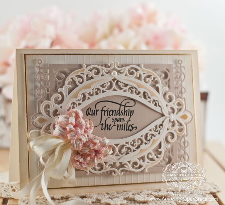 Friendship Card Making Ideas by Becca Feeken using Spellbinders Fleur de Elegance and Quietfire Design - In a Perfect World - www.amazingpapergrace.com