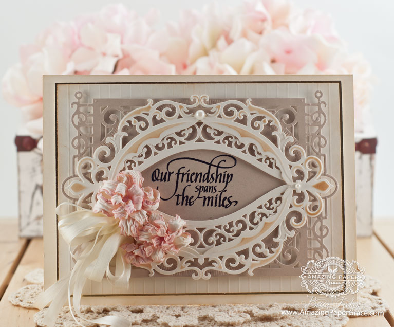 Friendship Card Making Ideas by Becca Feeken using Spellbinders Fleur de Elegance and Quietfire Design - In a Perfect World - www.amazingpapergrace.com