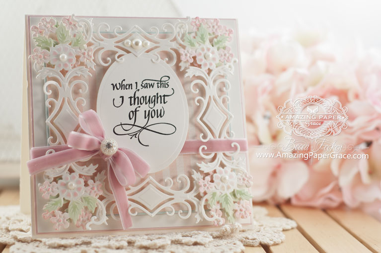 Card making ideas by Becca Feeken using Quietfire Design - When I Saw This and Spellbinders Diamond Floral - www.amazingpapergrace.com