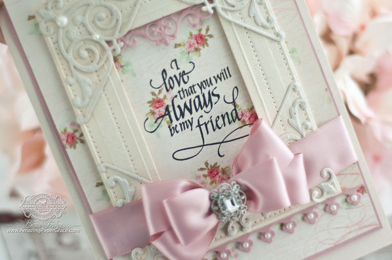 Friendship Card Making Ideas by Becca Feeken using Spellbinders Pierced Rectangles, Spellbinders Imperial Square, Spellbinders Victorian Arch, Spellbinders Gilded Gate Two, Quietfire Design - Always Be My Friend - www.amazingpapergrace.com