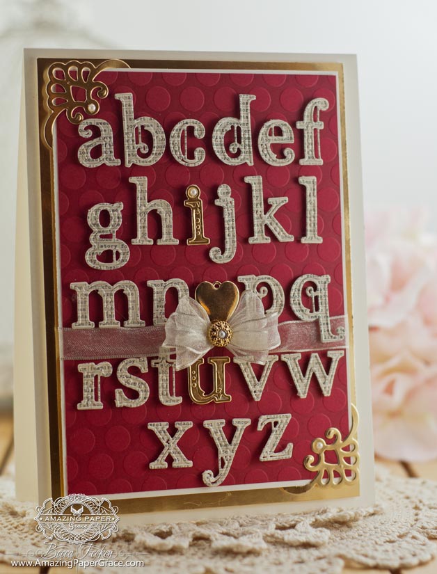 Romantic Card Making Ideas by Becca Feeken using Spellbinders Victorian Letters and Spellbinders Moroccan Accents - www.amazingpapergrace.com