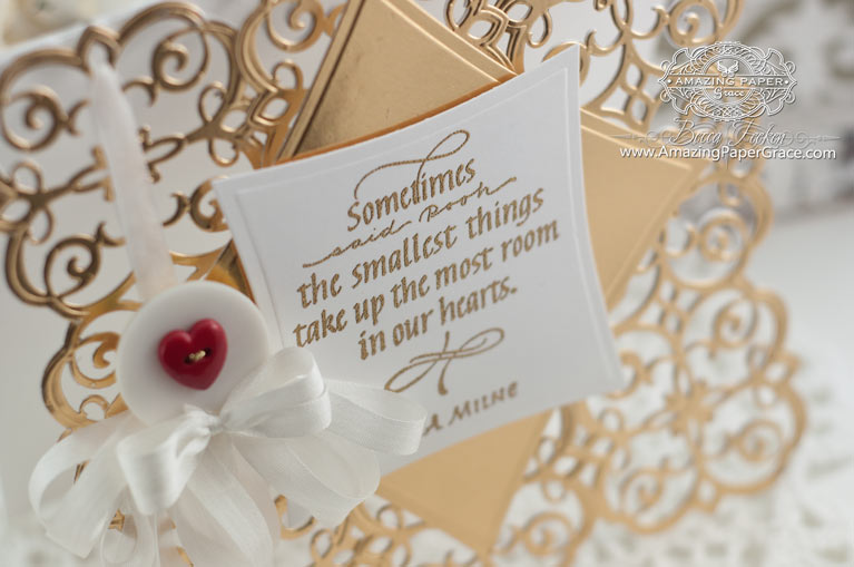 Valentines Day Card Making Ideas by Becca Feeken using Quietfire Design - Sometimes Said Pooh and Spellbinders Mary Border Strip and Spellbinders Curved Square - www.amazingpapergrace.com