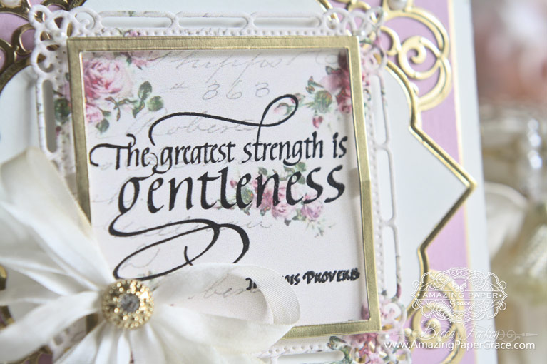 Card Making Ideas by Becca Feeken using Quietfire Design - The Greatest Strength is Gentleness, Spellbinders Contour Steel Rule Die - Giving Makes You Happy, Spellbinders Mary Strip Border, Spellbinders Labels Forty Nine, Spellbinders Marvelous Squares, Spellbinders Classic Squares LG, Spellbinders Classic Squares SM - www.amazingpapergrace.com