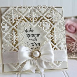 Card Makiing Ideas by Becca Feeken using Quietfire Design (Light Tomorrow with Today) and Spellbinders Pierced Squares, Spellbinders Gothic Border - www.amazingpapergrace.com