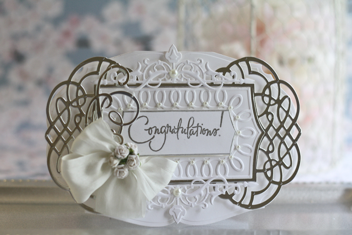 Card Making Ideas by Becca Feeken using Spellbinders Ornamental Crest, Spellbinders Classic Elegance Label, Spellbinders Regal Allure - full supply list and instructions at www.amazingpapergrace.com/blog