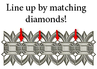 How to match up Spellbinders Arched Diamond Border