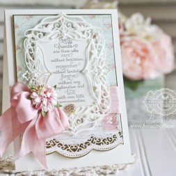 Card making ideas by Becca Feeken using Spellbinders Elegant Labels Four and Spellbinders Curved Borders Two - full supply list at www.amazingpapergrace.com