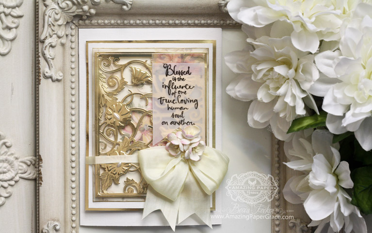 Card making ideas by Becca Feeken using Spellbinders Acanthus Leaf and Spellbinders Baby Buntings - full supply list at www.amazingpapergrace.com