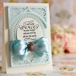 Card Making Ideas by Becca Feeken using Quietfire Design - I Will Write Peace, Spellbinders Classic Oval LG, Spellbinders Swirl Bliss Pocket, Spellbinders Oval Bliss - full supply list at www.amazingpapergrace.com