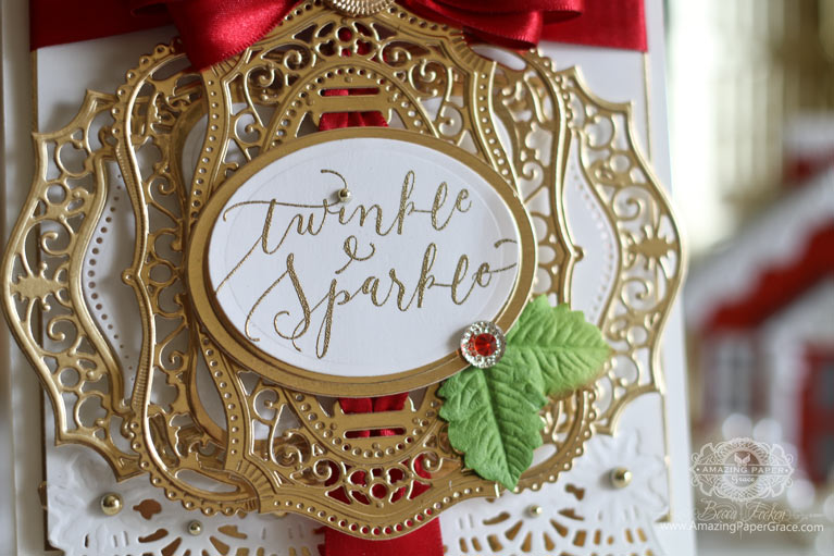 Christmas Card Ideas by Becca Feeken using Spellbinders Holiday Botanical Strip, Spellbinders Majestic Labels Twenty Five, Spellbinders Majestic Labels One, Spellbinders Labels One, Spellbinders Classic Ovals LG, Spellbinders Classic Ovals SM and Quietfire Design - Bright Holiday Words - see fully supply list at www.amazingpapergrace.com