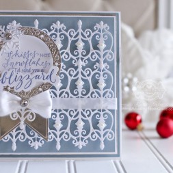 Card Making Ideas by Becca Feeken using Quietfire Design - If Kisses Were Snowflakes and Spellbinders Fabulous Fretwork, Spellbinders Blooming Collection, Spellbinders Arched Swallowtail Pennants, Spellbinders Create A Flake Six - full supply list at www.amazingpapergrace.com