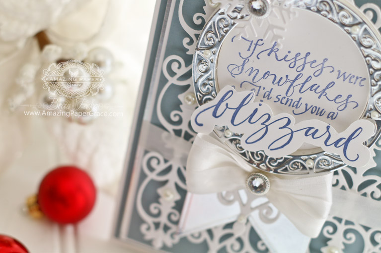 Card Making Ideas by Becca Feeken using Quietfire Design - If Kisses Were Snowflakes and Spellbinders Fabulous Fretwork, Spellbinders Blooming Collection, Spellbinders Arched Swallowtail Pennants, Spellbinders Create A Flake Six - full supply list at www.amazingpapergrace.com