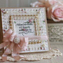 Card Making Ideas by Becca Feeken using Spellbinders Graceful Frame Maker and Spellbinders Wrought Iron Die along with Quietfire Design - Follow Your Dreams - see full supply list at www.amazingpapergrace.com