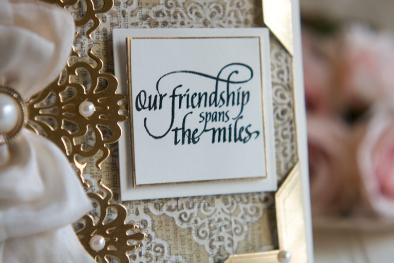 Friendship card making ideas by Becca Feeken using Spellbinders Graceful Damask, Spellbinders Graceful Frame Maker and Quietfire Design - In A Perfect World Stamp Set - full supply list at www.amazingpapergrace.com