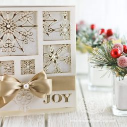 Christmas Card making ideas by Becca Feeken using  Spellbinders Snowflake Snippets and Spellbinders Simply Said Alphabet - see full supply list at www.amazingpapergrace.com/?p=32716