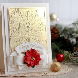 Cardmaking Ideas by Becca Feeken using Spellbinders Snowflake Snippets, Spellbinders Vintage Pierced Banners, Quietfire Design - International Christmas - see fully supply list as well as tips on tone-on-tone backgrounds at www.amazingpapergrace.com/?p=32932